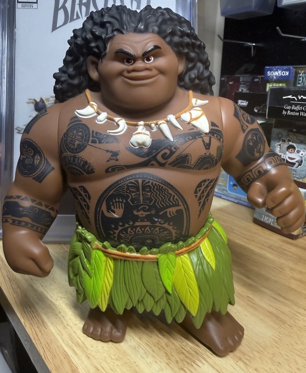 Disney Moana Maui Large Action Figure 10” PVC Jakks Pacific Tattooed Demigod Toy